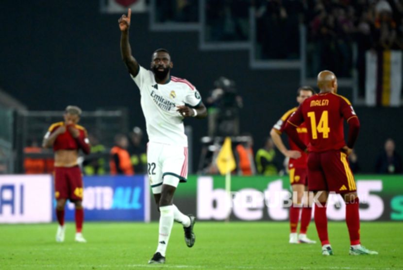 Gol Dramatis Rudiger Bawa Real Madrid Taklukkan AS Roma 4-3